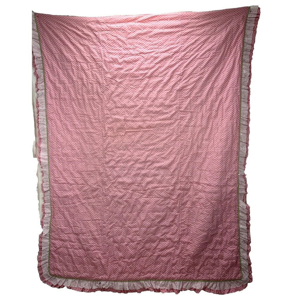 Vintage‎ Strawberry Pink Red Ruffles Bed Spread 68 x 87